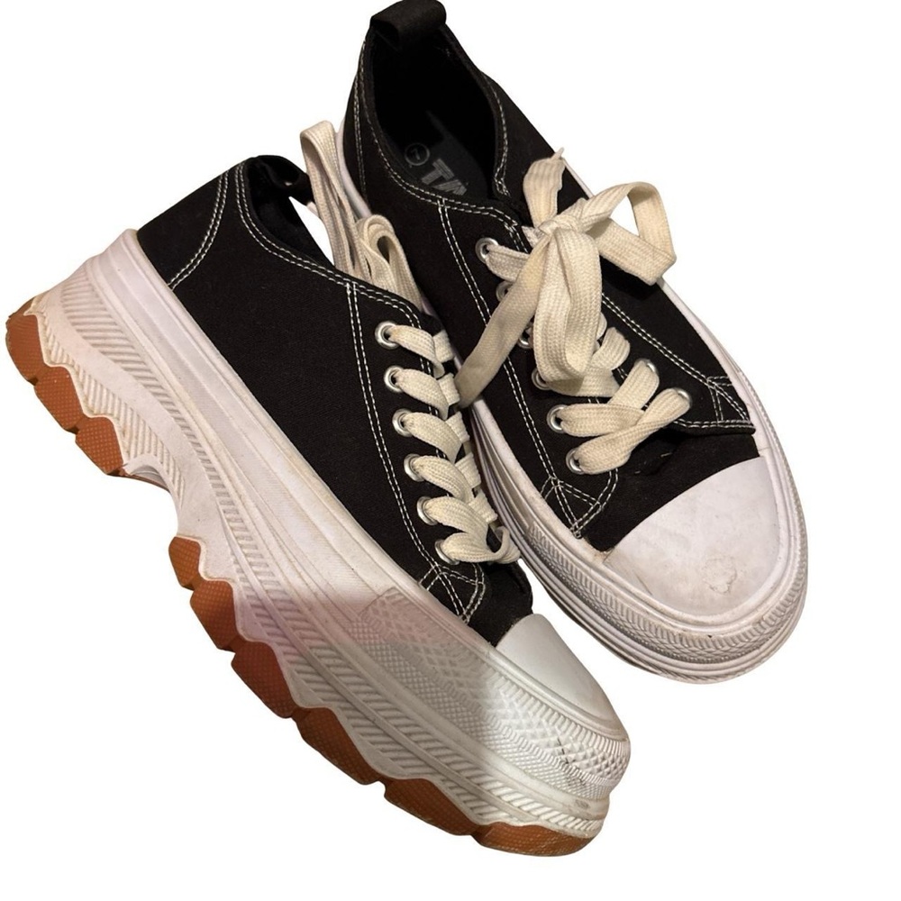 Black and White Platform Sneakers